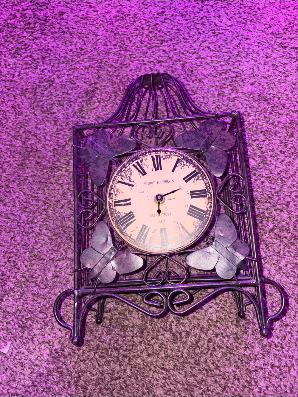 Vintage poirot & germain bird cage clock tested and working